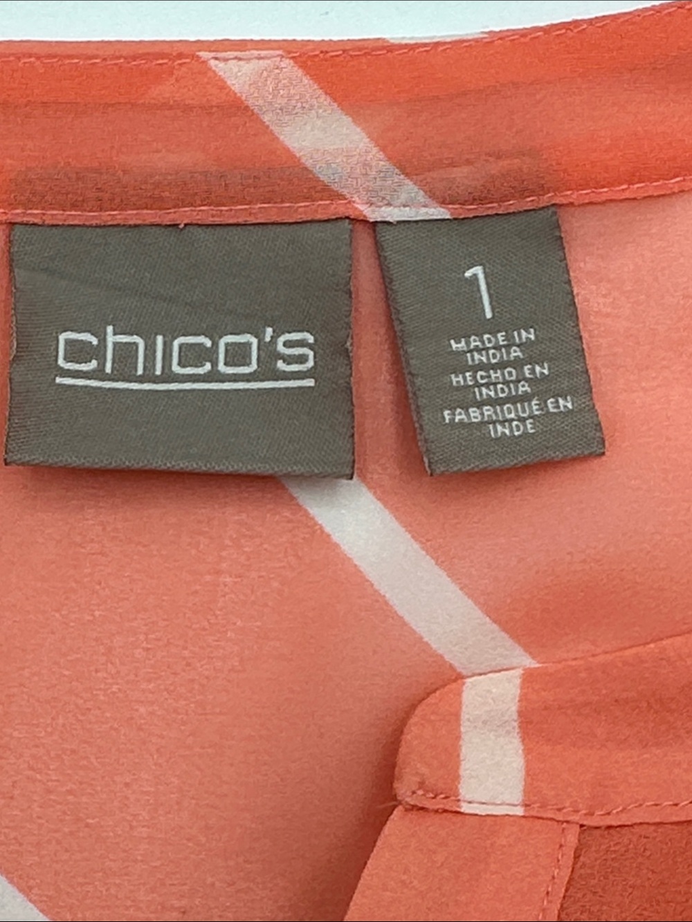 Chico's Chiffon Tunic Size 12 Pink LW Flowy - Picture 10 of 14